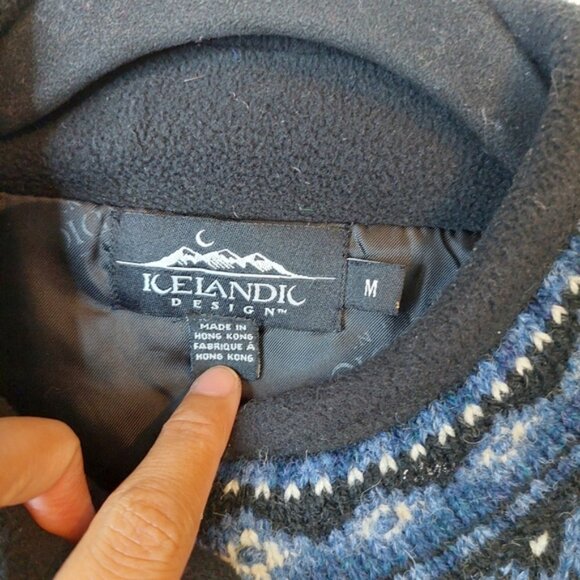 Icelandic Design Snowflakes Lined Wool Sweater Cardigan Size Meduim - Picture 4 of 11